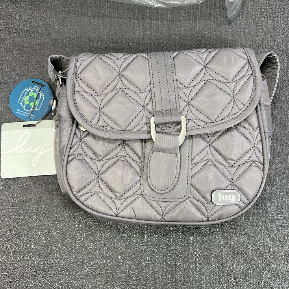 Lug Signature Mini Swing Crossbody Bag Gray Magnetic Flap NWT‎